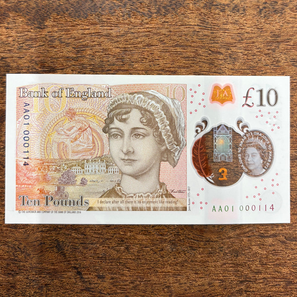 Bank of England (B415) Cleland, £10, AA01 000114, low serial & first million, UNC