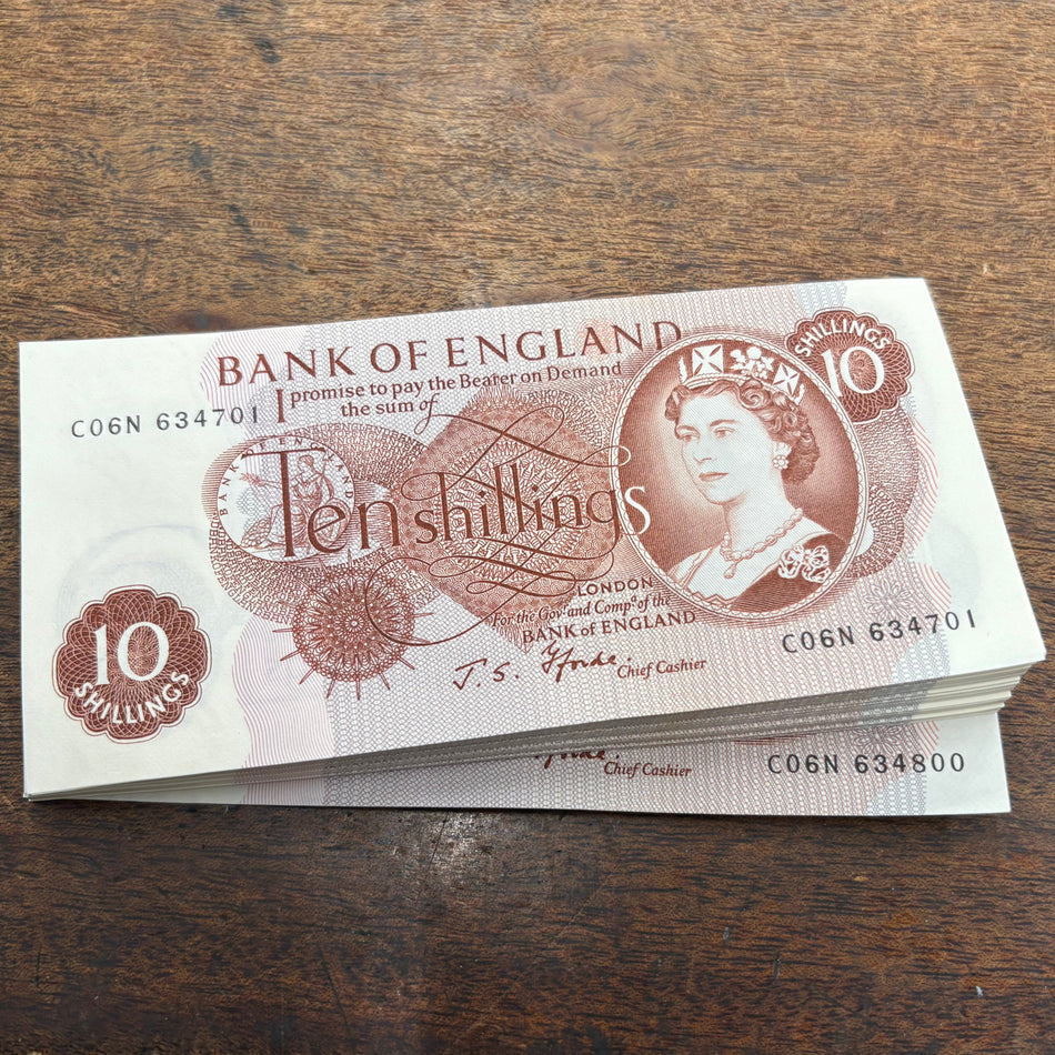 Bank of England (B310) Fforde, 10 Shillings bundle of 100, C06N 634701- 634800, A/UNC