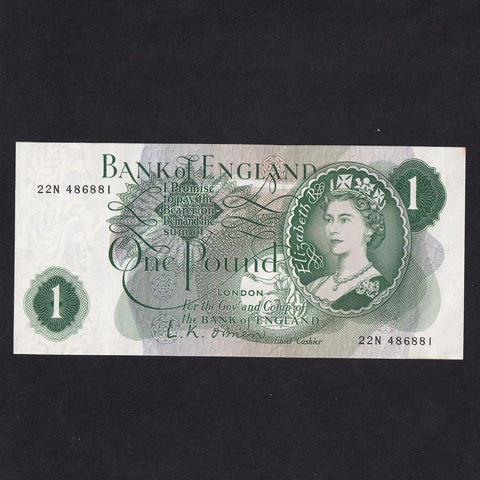 Bank of England (B282) O'Brien, £1, 22N, Good EF