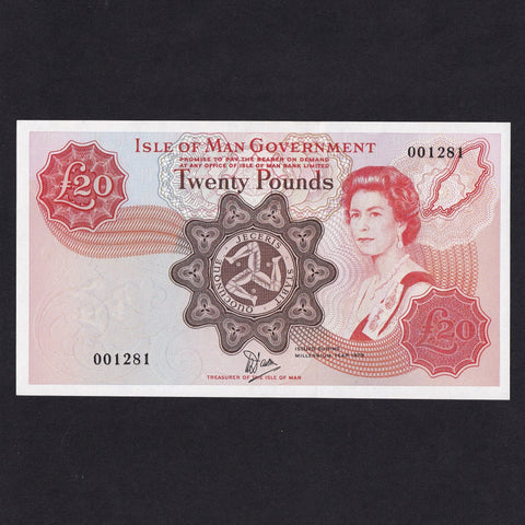 Isle of Man (P32) £20, 1979, millennium year, QEII, NO001281, UNC