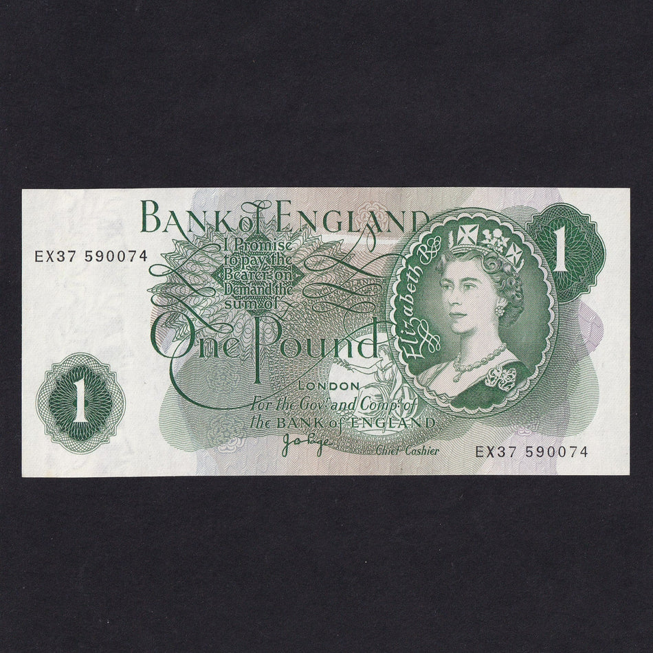 Bank of England (B322) Page, £1, EX37, Good EF