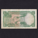 Rhodesia & Nyasaland (P21a) £1, 4th September 1956, QEII, Gaffrey/Smith, X/6 261518, rust, Fine