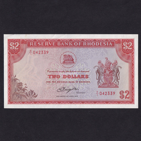 Rhodesia (P31) $2 replacement, 10th April 1979, X/1, UNC