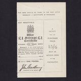 United Kingdom, John Bradbury, £1 War Savings Certificate, 191x, WWI
