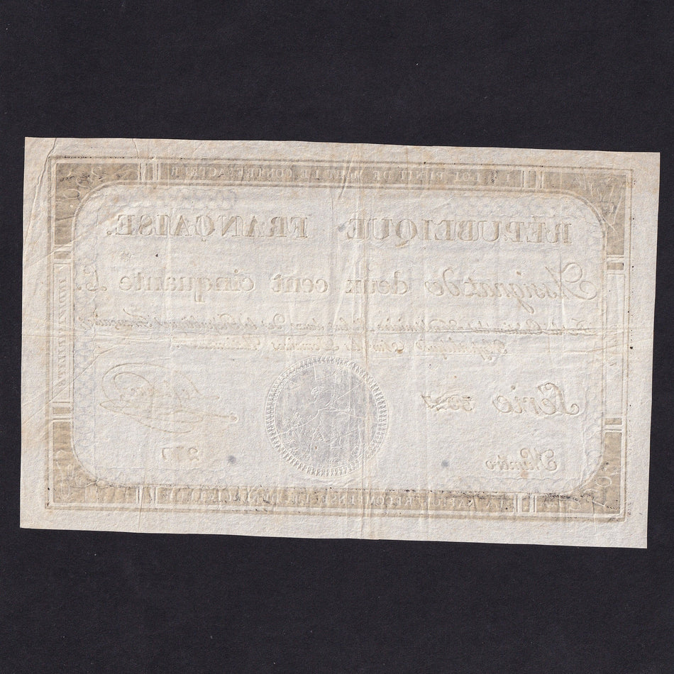 France (Assignats, PA75) 250 Livres, 1793, series 3207, Le Clerc, Good VF
