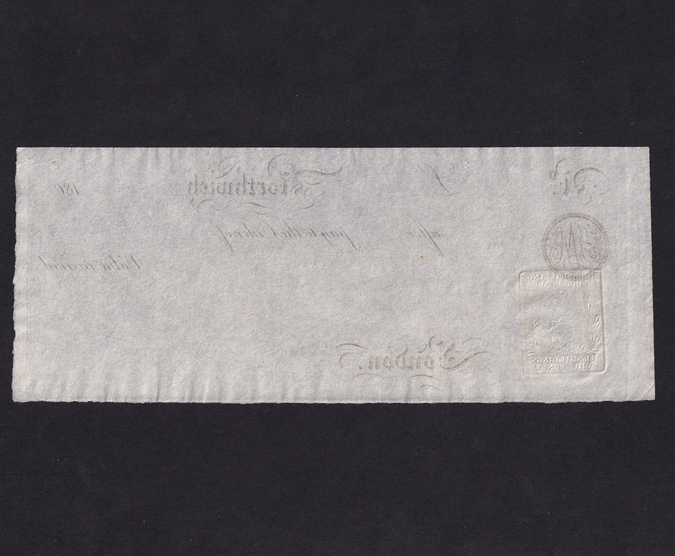 Provincial - Northwich, unissued order with 1/- 4d, 180x, embossed revenue, Good EF