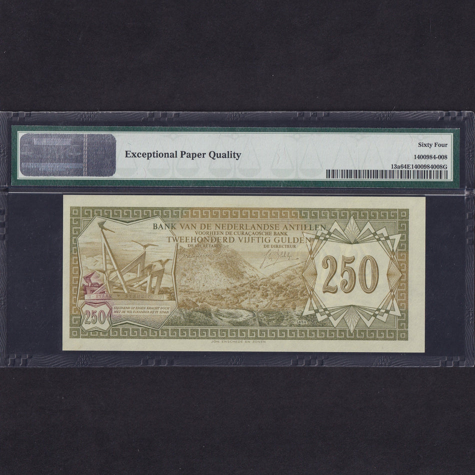 Netherlands Antilles (P13a) 250 Gulden, 1967, K8208975, UNC
