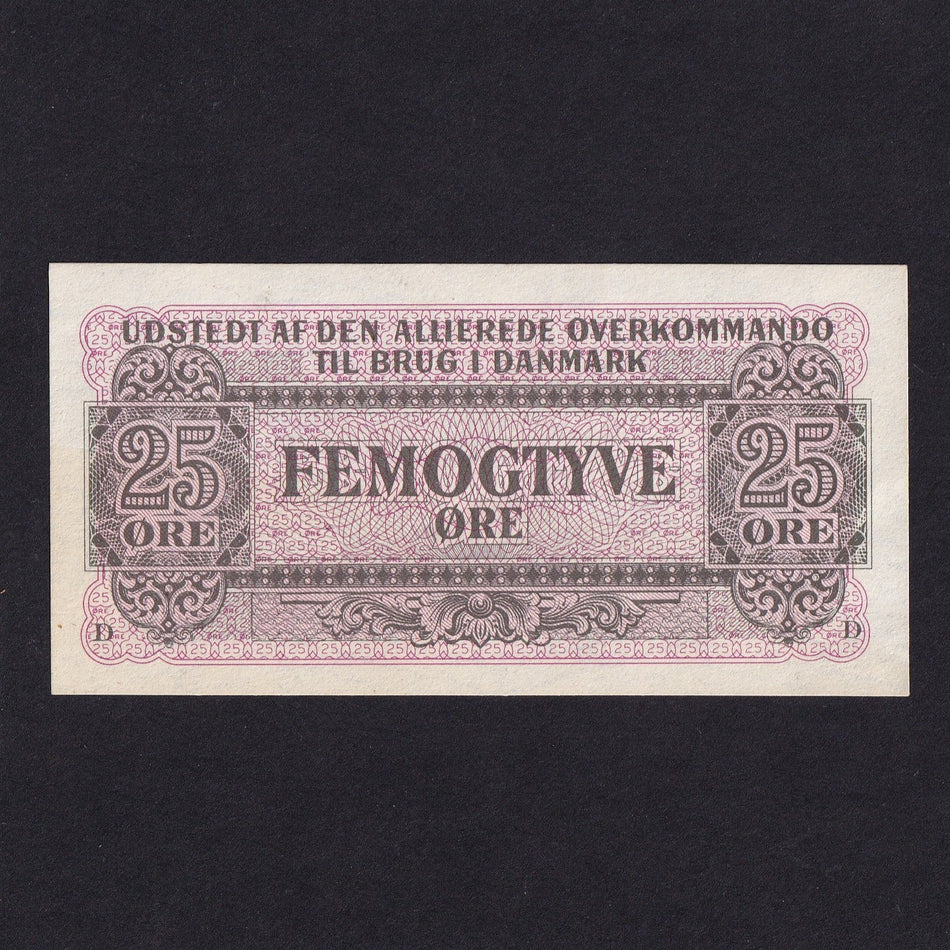 Denmark (PM.1) Allied Command in Denmark, 25 Ore, 1945, WWII, Good EF