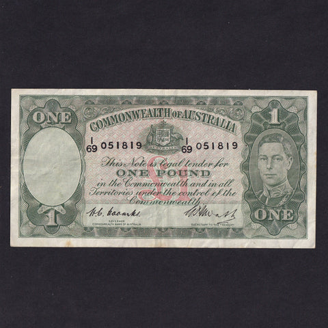 Australia (P26c) £1, 1949, KGVI, I69 051819, Fine/VF