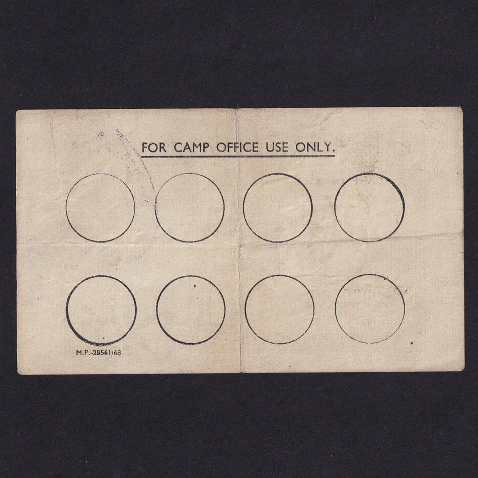 France, Allied POW Camps, 10 Francs, 1944, Camp 225 (Caen region, Normandy), WWII, no.020160, Campbell 5035 SB 475 , rare, VF