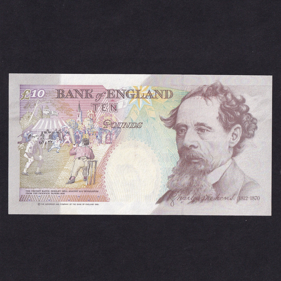 Bank of England (B366) Kentfield, £10 error, missing serials, Good EF