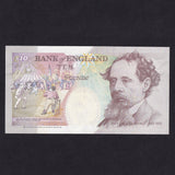 Bank of England (B366) Kentfield, £10 error, missing serials, Good EF