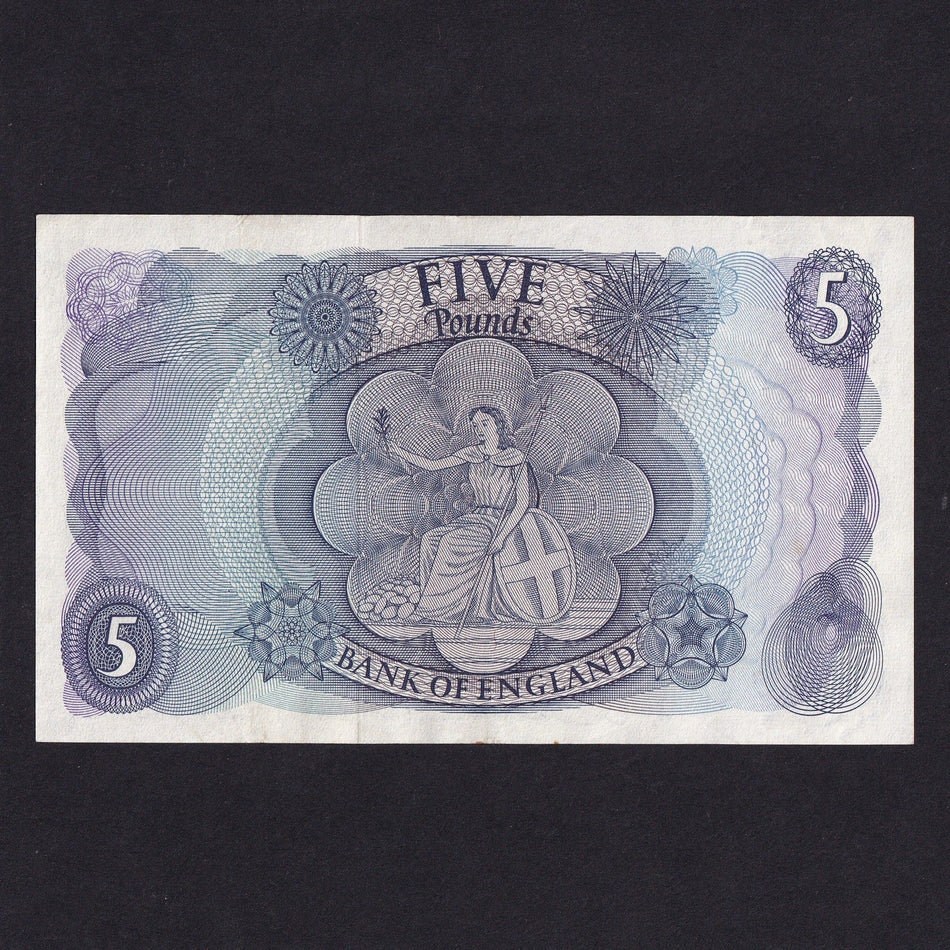 Bank of England (B297) Hollom, £5, first million, A01 630954, Good VF