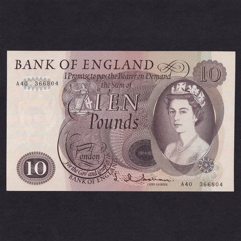 Bank of England (B299) Hollom, £10, last million, A40 366804, UNC