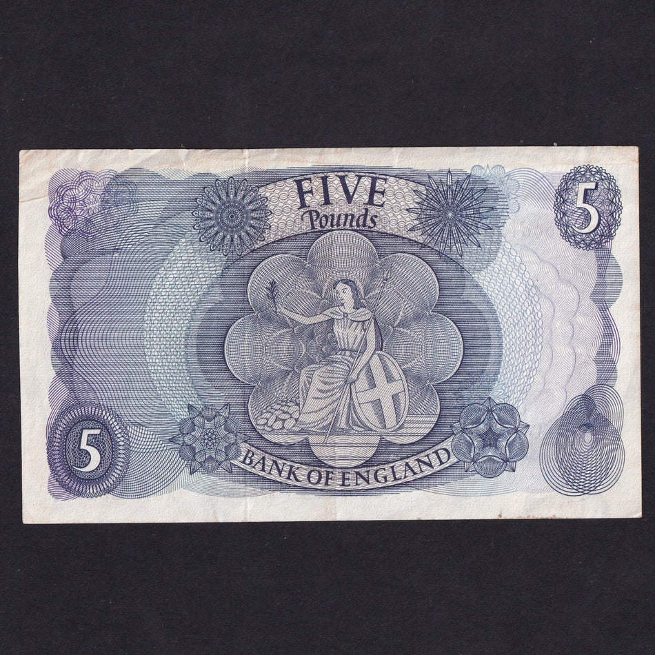 Bank of England (B297) Hollom, £5, first million & superb low serial, A01 000126, Fine/VF