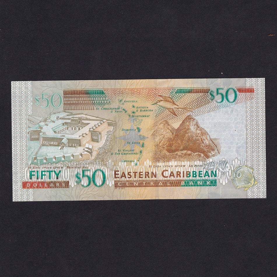 East Caribbean (P54a) $50, 2012, QEII, narrow segmented thread, UNC