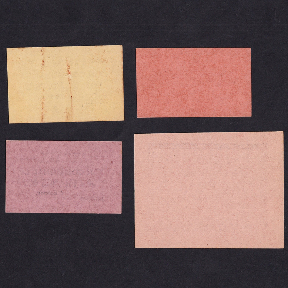 Belgium, emergency issues WWII, Pipaix 50 Cents, 1, 2 & 5 Francs (4 notes) 3rd June 1940, SB1062-SB1065, EF