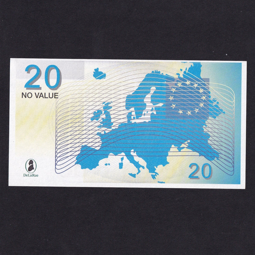 Promotional - De La Rue, counting machine test note for 20 Euros, NO VALUE, UNC