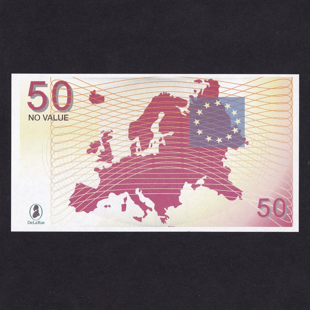 Promotional - De La Rue, counting machine test note for 50 Euros, NO VALUE, UNC