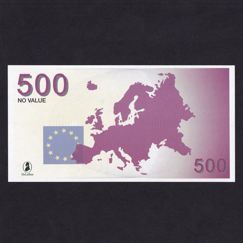 Promotional - De La Rue, counting machine test note for 500 Euros, NO VALUE, UNC