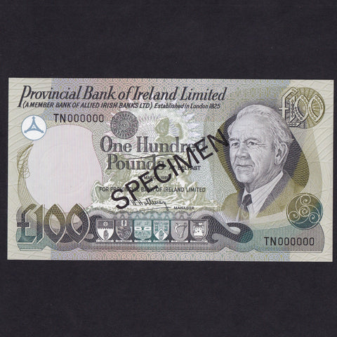 Northern Ireland (P251) Provincial Bank of Ireland, £100 specimen, 1st March 1981, Hollaway signature, TN 000000, PMI PR08s, UNC