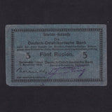 German East Africa (P35) 5 Rupien, 1st November 1915, Series E, DOAB stamp on reverse, R921A type, Fine