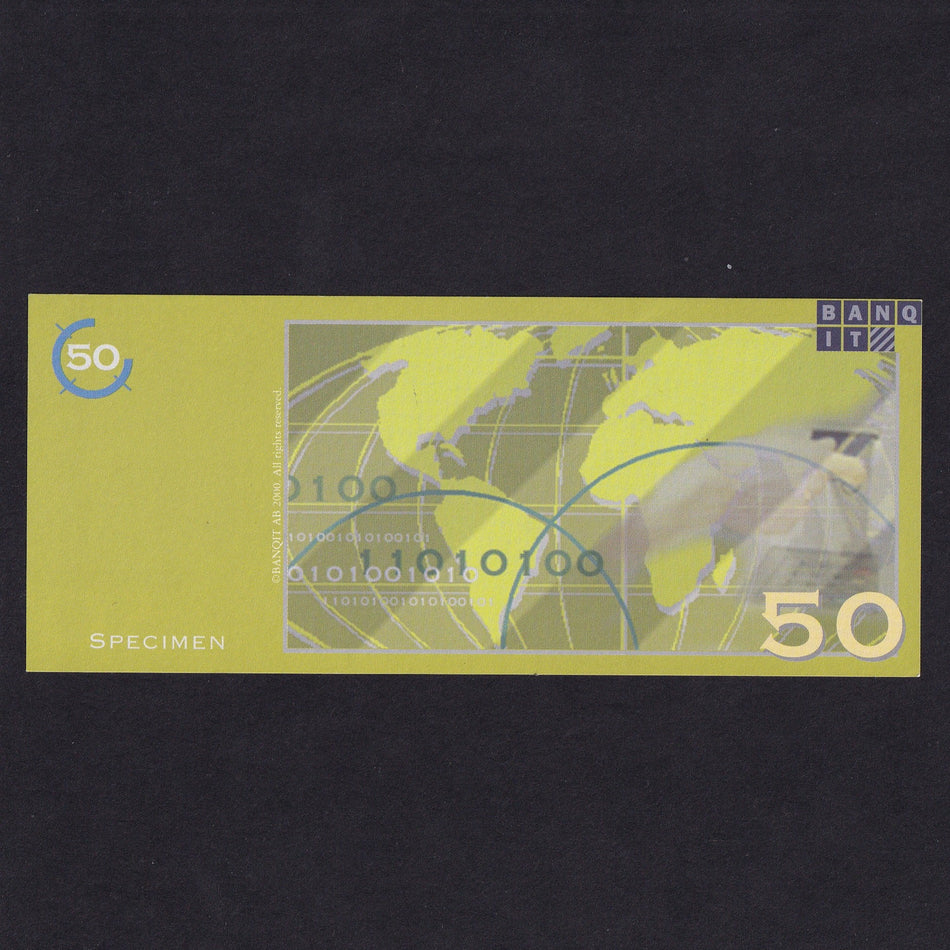 Banqit, counting machine test note, 50 specimen, 2000, UNC