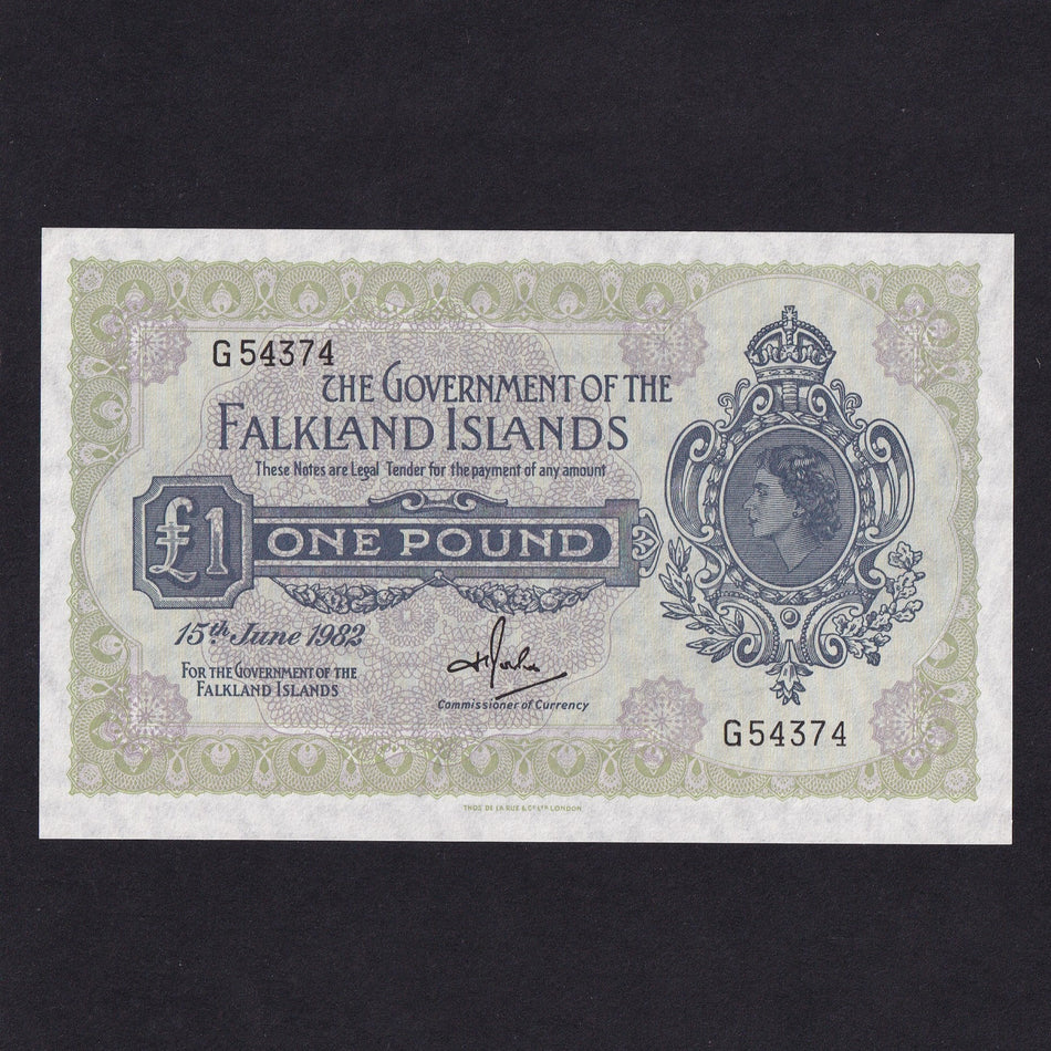 Falkland Islands (P.8e) £1, 15th June 1982, G65374, UNC