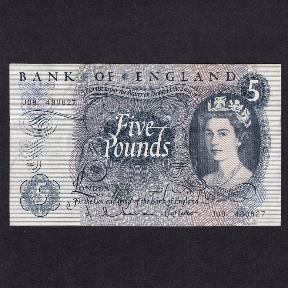 Bank of England (B297) Hollom, £5, VF