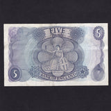 Bank of England (B297) Hollom, £5, VF
