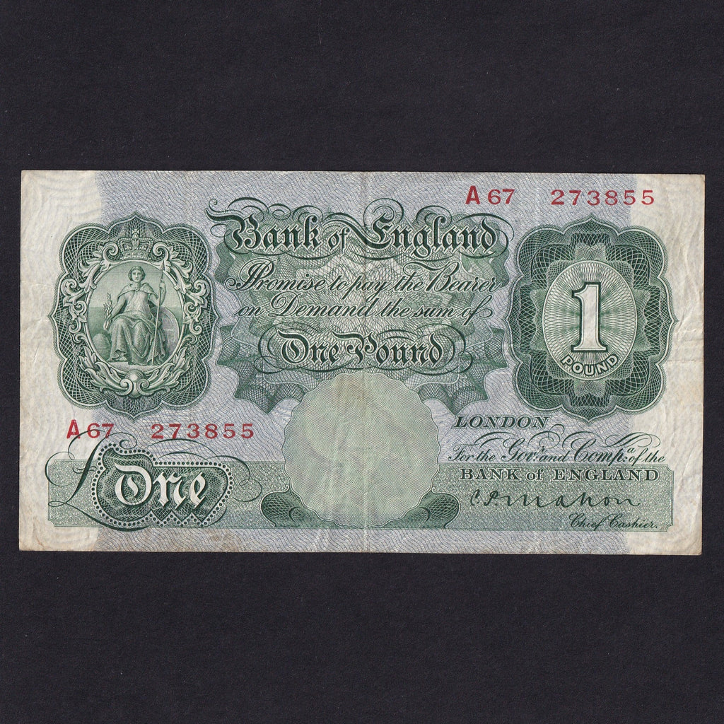 Bank of England (B212) Mahon, £1, 1928, first series A67, VG/Fine