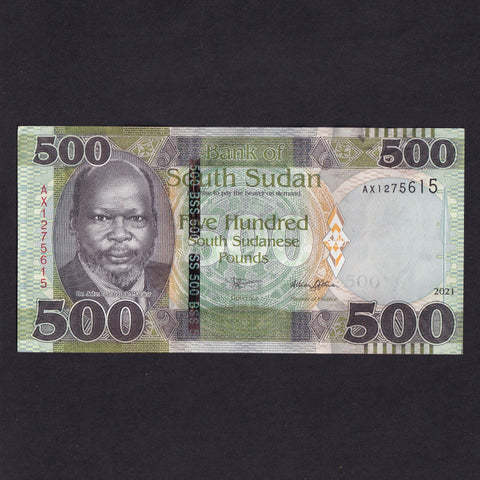 South Sudan, 500 Sudanese Pounds, 2021, PNL, Good EF