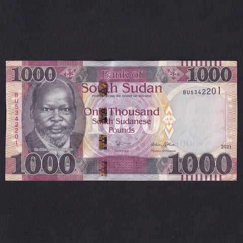 South Sudan, 1000 Sudanese Pounds, 2021, PNL, Good EF