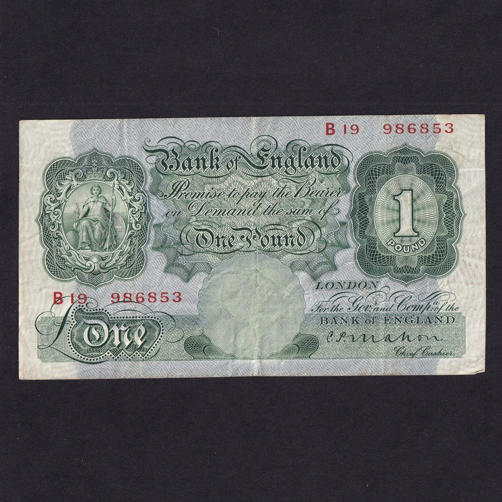 Bank of England (B212) Mahon, £1, 1928, B19, VG/ Fine