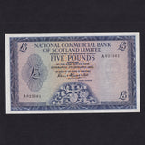 Scotland (P273) National Commercial Bank, £5, 2nd January 1963, A025561, PMSNC9, Good EF