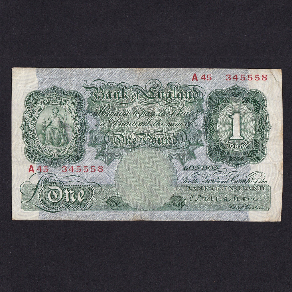 Bank of England (B212) Mahon, £1, 1928, A45, first series, VG/Fine