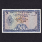 Scotland (P273) National Commercial Bank, £5, 4th January 1966, J145919, PMSNC9, Good EF