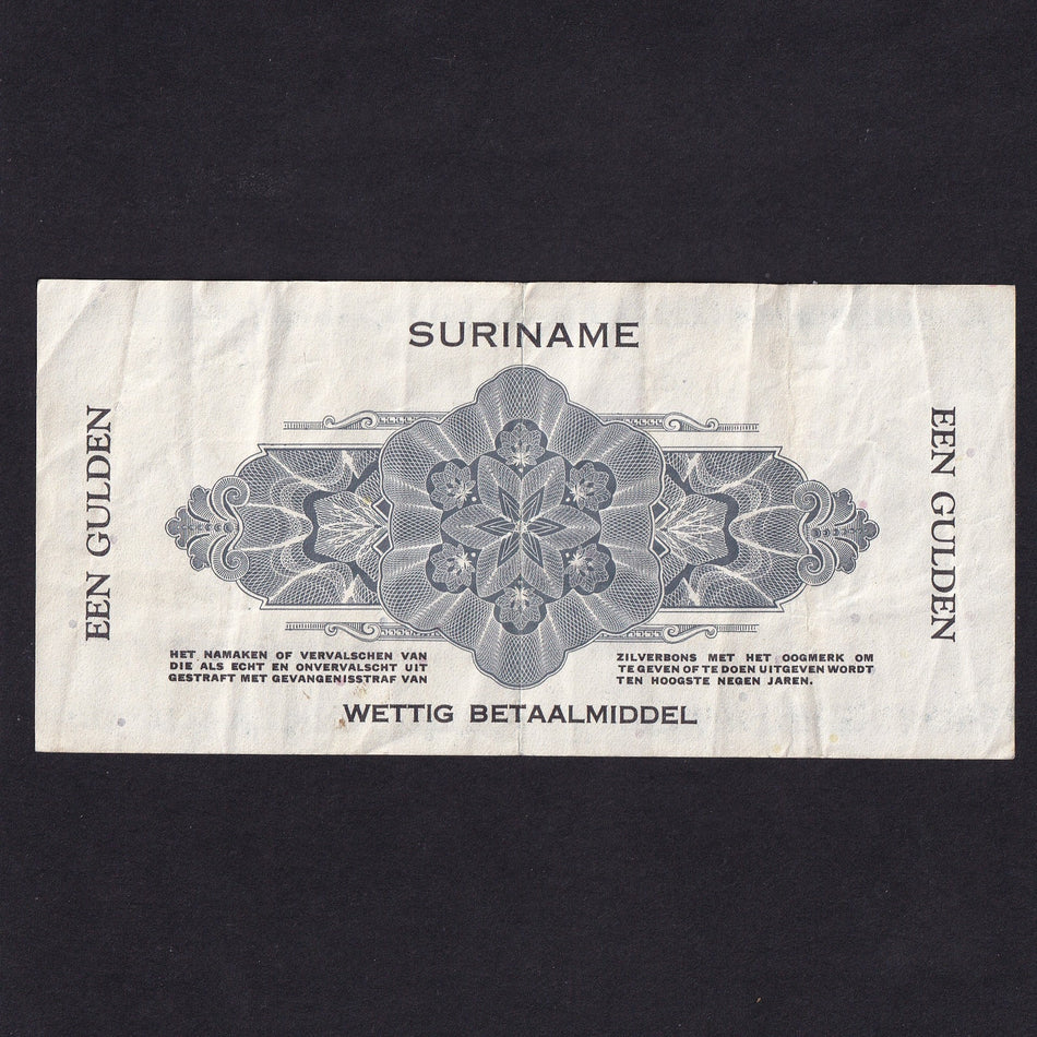 Suriname (P105d) 1 Gulden, 1st July 1947, no.38573, VF