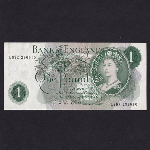 Bank of England (B301) Fforde, £1, last series, L--Z, EF