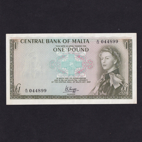 Malta (P29a) £1, QEII, Hogg signature, A/12 044899, A/UNC