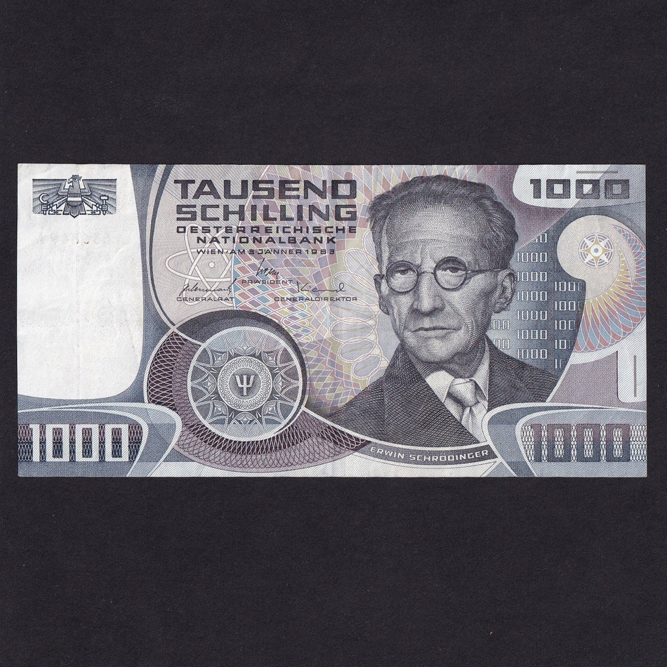 Austria (P152a) 1000 Schilling, 1983, Erwin Schrodinger, Good VF