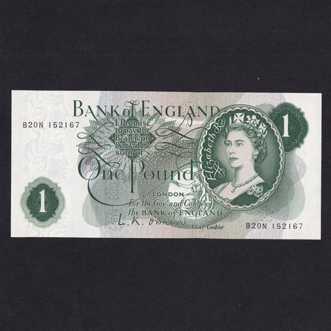 Bank of England (B284) O'Brien, £1, first series, B20N, UNC