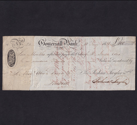 Provincial - Gomersall Bank (near Leeds), £100, 1826, sight note two months after date for Joshua Taylor & Co., Fine