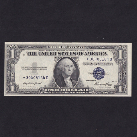 USA (P416D2a) $1 silver certificate star replacement, series 1953 E, Fr.1850-B, UNC