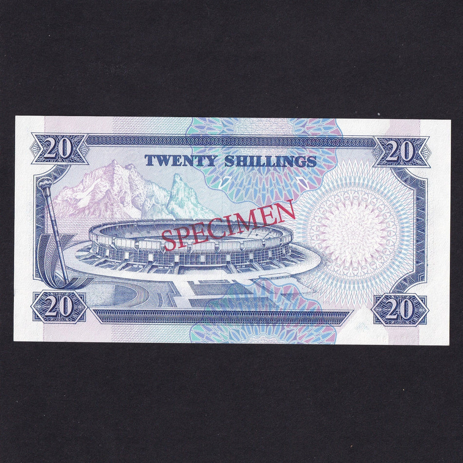 Kenya (P25s) 20 Shilling specimen, 2nd January 1992, H/41 000000, UNC