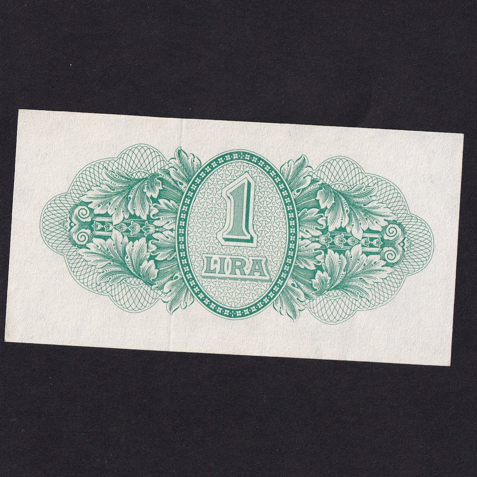Libya (PM1) British Military Authority in Tripolitania, 1 Lire, 1943, UNC