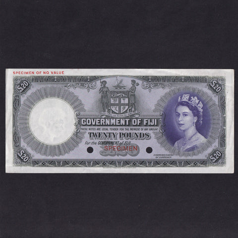 Fiji (P57cs) £20 colour trial specimen, 1969, folds, pencil marks reverse, otherwise EF