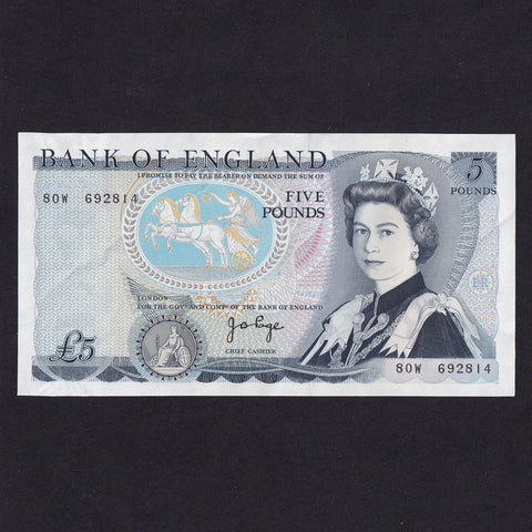 Bank of England (B334) Page, £5, issued 1973, 80W, EF