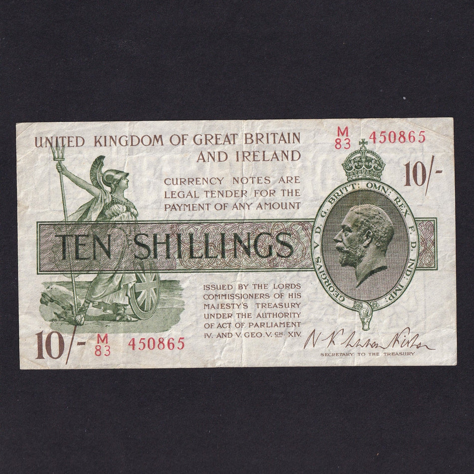 Treasury Series (T30) Fisher, 10 Shillings, watermark composite, M83, VG