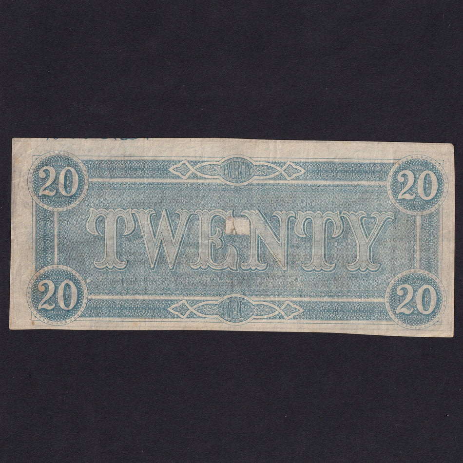 Confederate States (P69) $20, 1864, no.1114, VF